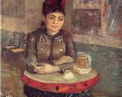 文森特 威廉 梵高 : 铃鼓咖啡馆桌前的女人